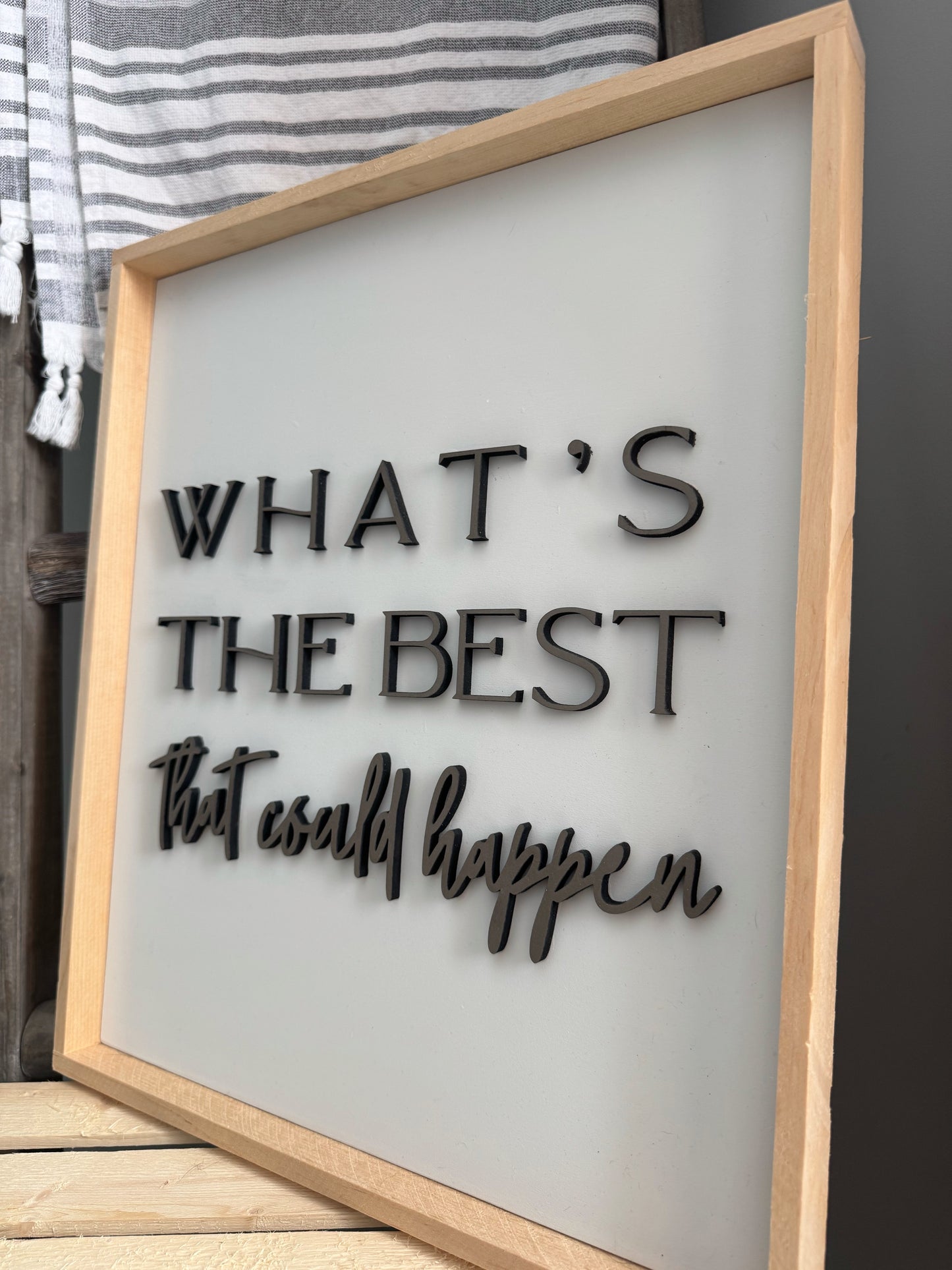 framed woodsign -