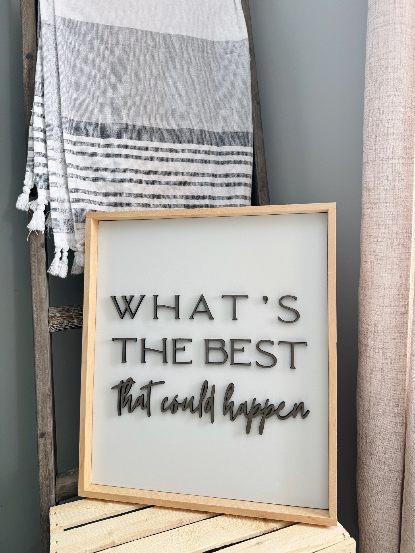 framed woodsign -