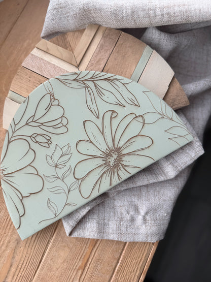 flourish half moon - soft fern green