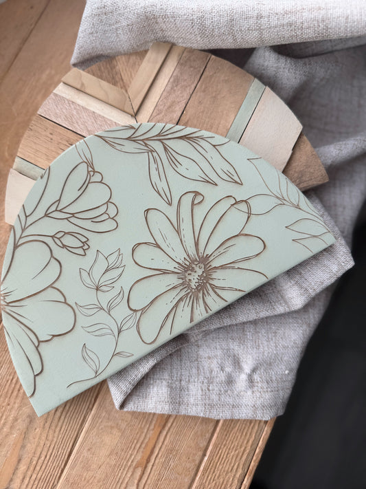 flourish half moon - soft fern green