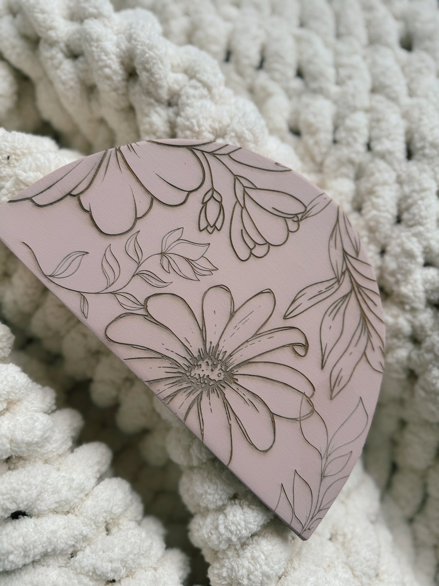 flourish half moon - vintage tea rose