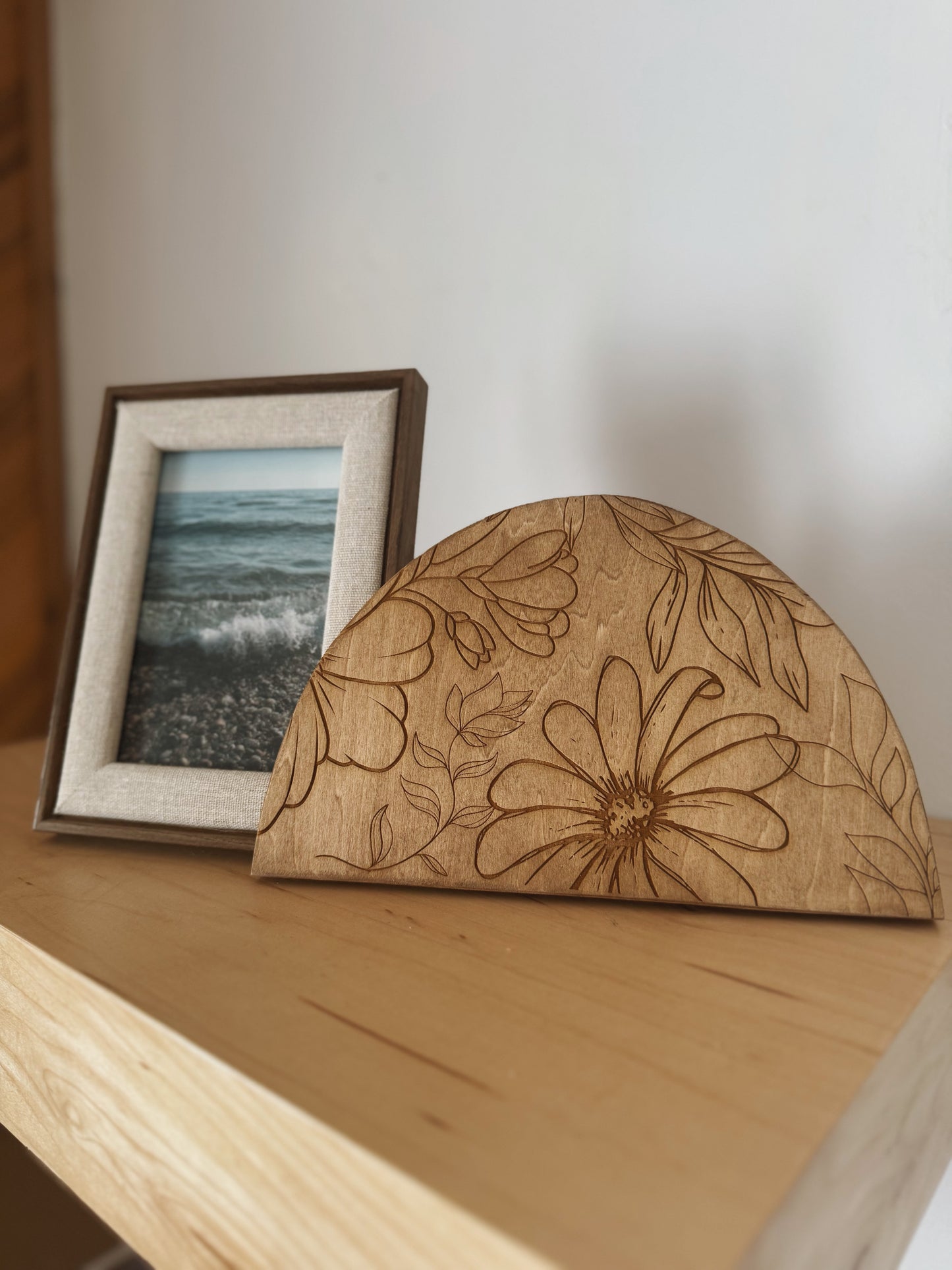 flourish half moon - walnut