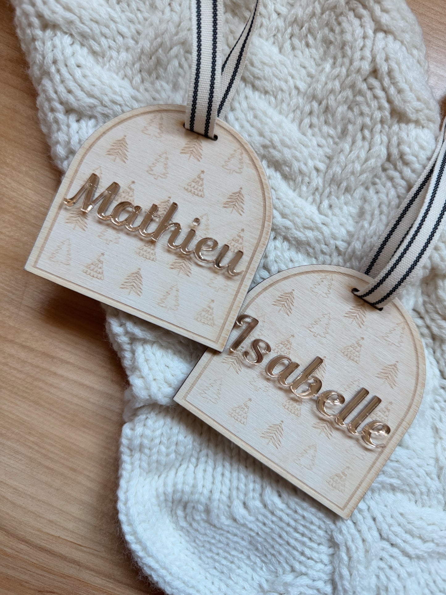 arch stocking - gift tags!