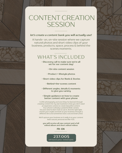 content creation session